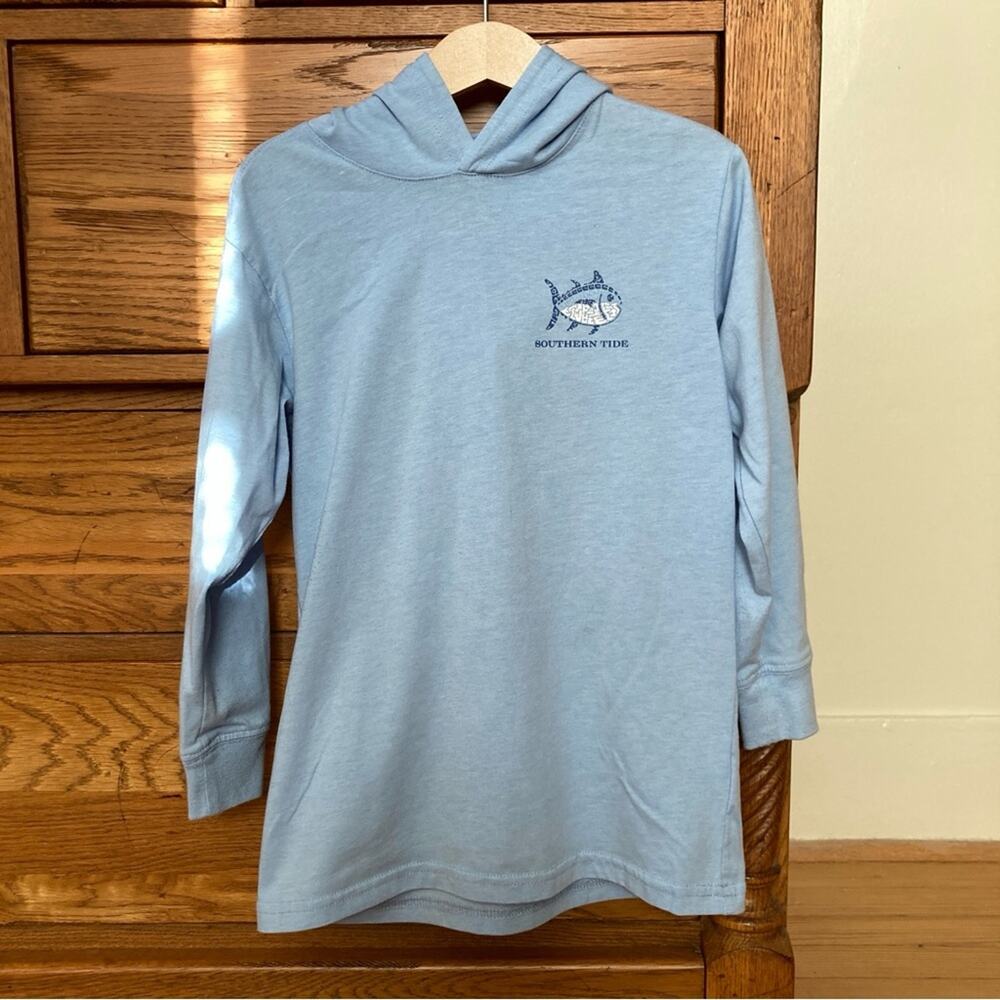 Boys Southern Tide Hoodie T-Shirt Baby Blue Size Small